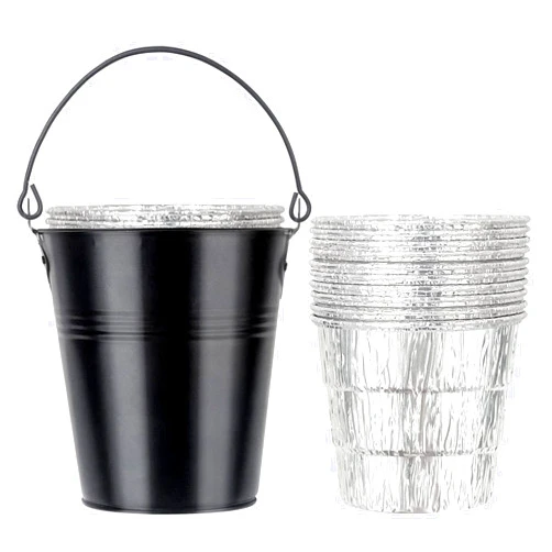 Unidanho Grill Bucket for Grease, Drip Grease Bucket 10 Packs Oil Catcher Foil Liners for Traeger 20 22 34 Series Pit Boss Pellet Oklahoma Joe Rec Tec Z Grill Smoker BBQ Accessory