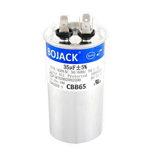 BOJACK 35 uf 370V 450V AC CBB65 Motor and Fan Starting Round Capacitor 35 MFD 10000AFC