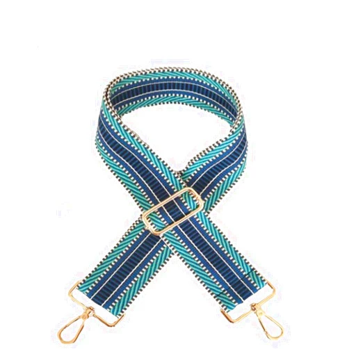 Threaded Pear Bag Straps - Crossbody Bag Straps - Adjustable Body Strap - Detachable Shoulder Bag Straps - Blue/Green Pattern