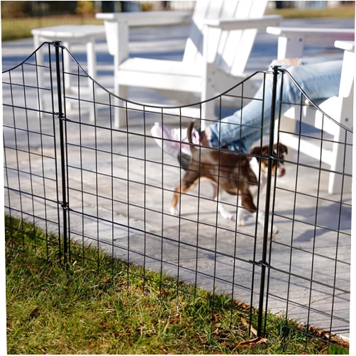 Zippity Outdoor Products 25in H (5 Fence Panels) No Dig Easy Install Zippity Black Metal Fence, Decorative Fence Ideal for Garden Fencing For Dogs, Temporary Fence or Garden Fence Animal Barrier, WF29001