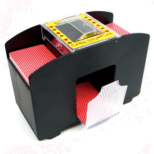 Trademark Poker Automatic Card Shuffler ? Battery Operated, 4 Deck Playing Card Dispenser ? Game Night Casino Equipment and Accessories, Black