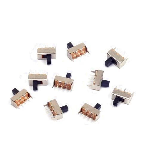 Cylewet 10Pcs 12mm Vertical Slide Switch SPDT 1P2T with 3 Pins PCB Panel for Arduino (Pack of 10) CYT1016