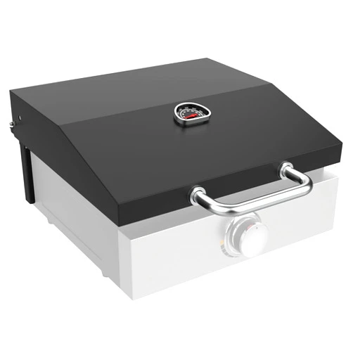 DELSbbq Hard Cover Hood with Temperature Gauge for Blackstone 17 inch Table Top Griddle, Hinged Lid for Blackstone 17