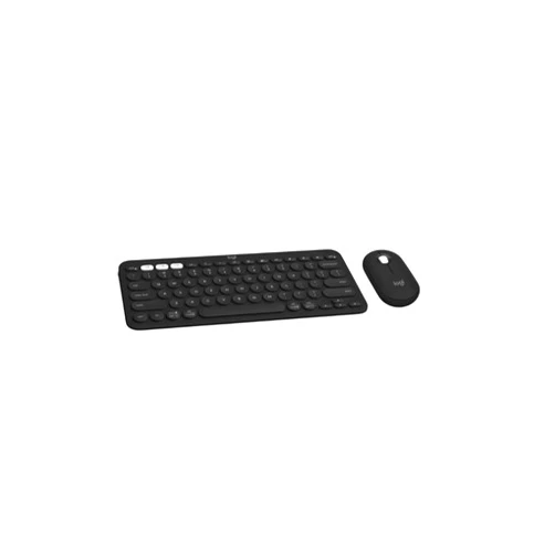 Logitech Slim Bluetooth Combo, Wireless Keyboard and Mouse, Quiet and Portable, Customizable, Bluetooth, Easy-Switch for Windows, macOS, iPadOS, Chrome - Black