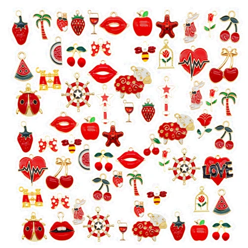 Julie Wang 30pcs Mixed Enamel Charms Pendants for Jewelry Making Bulk lot Necklace Earrings Bracelet Craft Findings