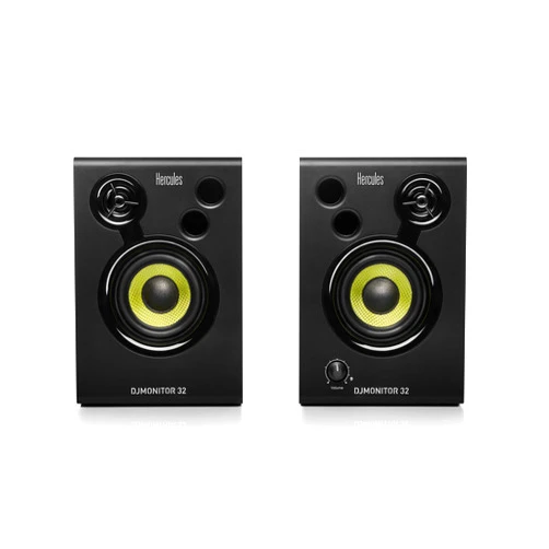 Hercules DJMonitor 32: 2 x 15 watts RMS active monitoring speakers,Black