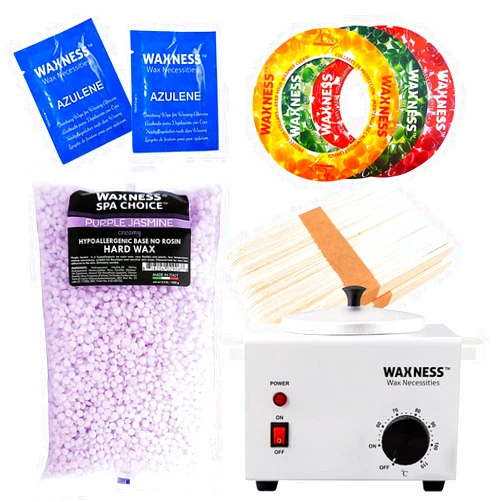 Waxness Spa Choice Purple Jasmine Demi Creamy No Rosin Waxing Kit with 2.2 Lb / 1 Kg Wax Bag