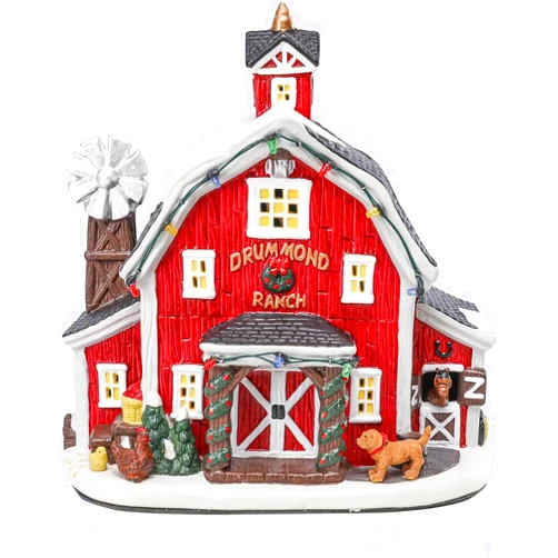 Yinns Christmas Village Houses, Ceramic Christmas Houses with Warm LED Light Christmas Ornamnet Xmas Village Houses Christmas Home Decorations