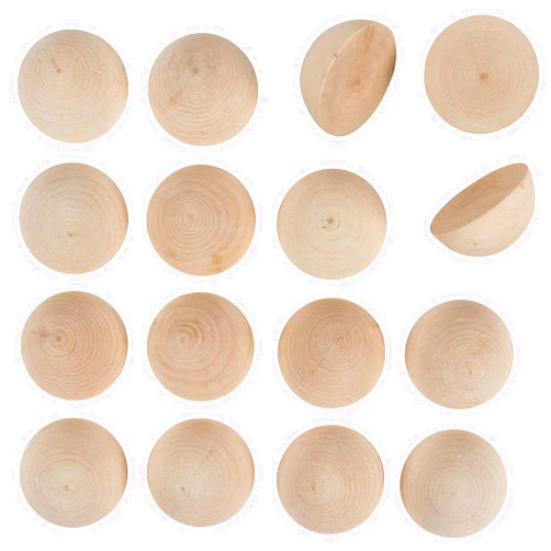 Juvale Unfinished Split Wooden Balls, Half Cut Wood for Crafts, Kids DIY Projects (2 in, 16 Pack) - Unfinished Wood