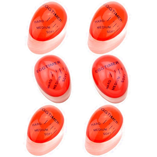 FIVOENDAR Kitchen Gadget Hot Magic Color Changing Egg Rite Egg Timer Time Cook Boil Eggs Thermometer, Set of 6
