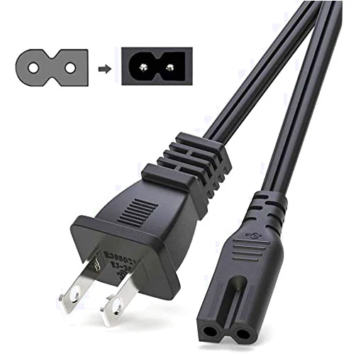 DIGITMON 6FT Premium Replacement 2-Prong Polarized AC Power Cable Compatible for Replacement AC Power Cord for Bernina (Bernette) Deco 650, Chicago 5, Chicago 7 Sewing Machine