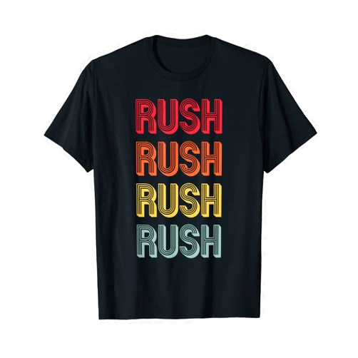 Customized Last Name Custom Family Christmas Team RUSH Gift Surname Funny Retro Vintage 80s Birthday Reunion T-Shirt
