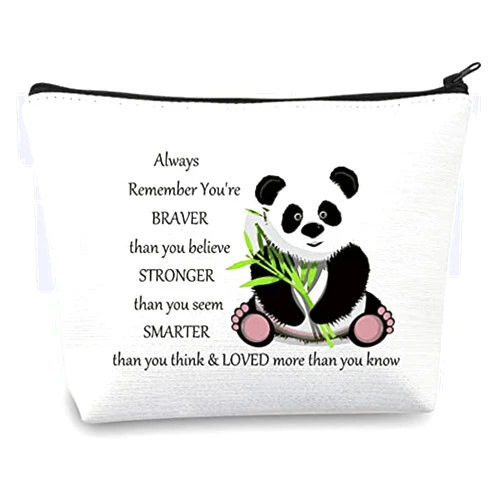 JNIAP Panda Cosmetic Bag Makeup Zipper Pouch Bag Animal Panda Lover Gift for Women Birthday Christmas Day Gift (Panda braver bag)