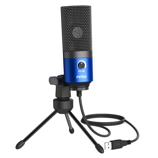 FIFINE USB Computer Microphone for Recording YouTube Video Voice Over Vocals for Mac & PC, Condenser Mic with Gain Control for Home Studio, Plug & Play - K669L