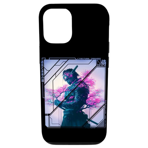 The Ghost Samurai Sword iPhone 15 Cyberpunk Samurai with cherry blossom accents Case