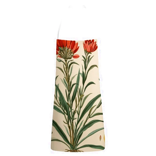 QWNMD Cooking Aprons Cute Aprons Vintage Botanical Illustrations Printed Bib Apron for Kitchen Server Barber Chef Apron