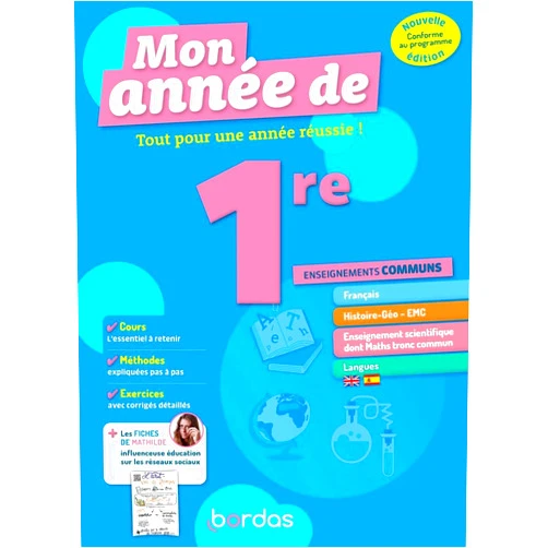 Sophie Pailloux-Riggi,Jacqueline Turgis,Magali Domain,Norbert Dubouis,Sébastien Piecuch,Bénédicte Zielewski,Loïc Hamandjian,Bruno Lavigne,Denis Regaud,Fabien Aoustin,Claire Vittecoq,Alejandra Chulia Jordan Mon Année de 1re Enseignements communs