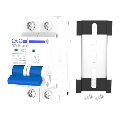CGELE AC Miniature Circuit Breaker, CGELE 20 Amp 2 Pole 120/240V Solar AC Disconnect Switch Thermal Magnetic Trip Din Rail Mount