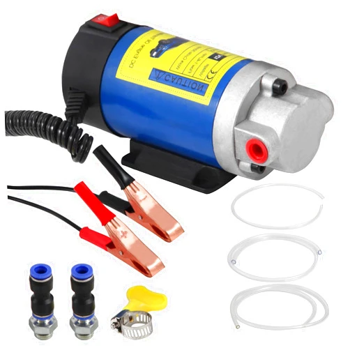 Vevitts Engine Oil Pump, Portable Electric Self-Priming Motor Oil Pump for Car Motorcycle and Boat Engine Oil Transfer Change Pump 12V 100W
