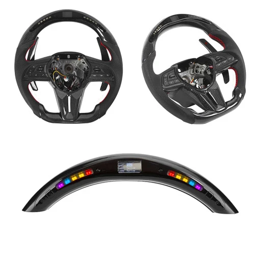 Srum Steering Wheel LED Display, Universal Car Racing Steering Wheel Race Digital HD Display LED Shift Indicator Lights with OBD2 Module Kit for LED Performance Steering Wheel