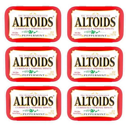 Mars Wrigley Confectionery ALTOIDS Curiously Strong Breath Mints, Individual Packs, 1.76-Ounce Tins - Cinnamon - Peppermint - Spearmint - Wintergreen - Great For Holidays, Parties, Gifts & More! (Peppermint - 1.76 Ounce, 6)