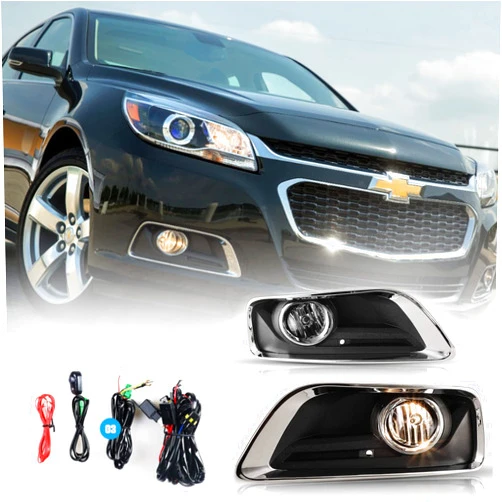 AUTOFREE Fog Lights Assembly for 2013 2014 2015 Chevy Malibu and 2016 Malibu Limited with Bulbs H10 12V 42W, Driving Fog Lamps Replacement Include Wiring Harness Kit and Switch,1 Pair (Left and Right)