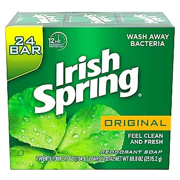 Irish Spring Men's Deodorant Soap Bar, Original Scent - 3.7 ounces (24 Count)