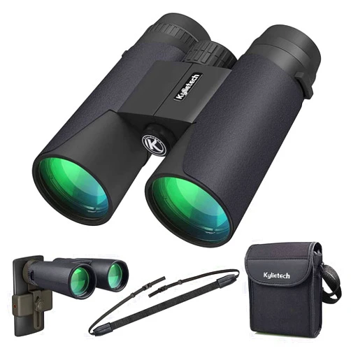 Kylietech 12X42 Binoculars for Adults with Universal Phone Adapter, HD Waterproof Fogproof Compact Binoculars for Bird Watching, Hunting, Hiking, Sports, and Concerts with BAK4 Prism FMC Lens