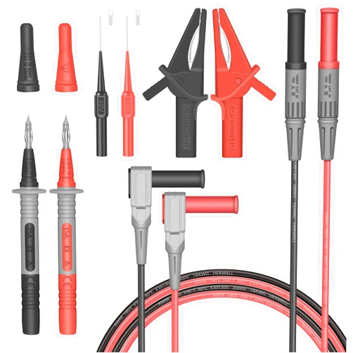 HANDSKIT Test Leads Set HANDSKIT Double Insulated Electrical Multimeter Test Lead Kit, Test Leads Probes 4mm Banana Plug with Alligator Clips 30A and Needle Probe 0.7mm