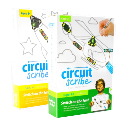 Circuit Scribe Basic Kit & Super Kit Bundle | 2X Circuit Drawing Conductive Ink Pens & 21 Modules | Learning & Education STEM Toy for Ages 8+