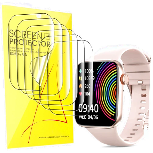 Lamshaw Compatible for TaiSounds Smartwatch Screen Protector, Lamshaw Full Coverage TPU Clear Film Compatible for TaiSounds L51/HTTWCOD L51/AcclaFit L51 Smartwatch (TPU-6 Pack)