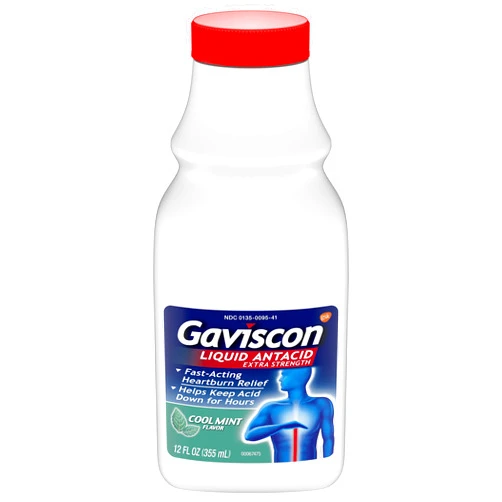 Gaviscon Extra Strength Cool Mint Liquid Antacid For Fast-Acting Heartburn Relief, 12 Ounces