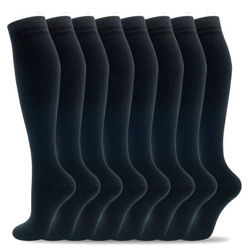 fenglaoda 8 Pairs Compression Socks for Men & Women 20-30 mmHg Knee High Nurse Pregnant Running Medical and Travel Athletic
