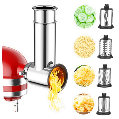 Cofun Stainless Steel Slicer Shredder Attachment for KitchenAid Stand Mixer, Salad Machine with Vegetable Slicer, Salad Maker, Grinding Powder, Cheese Grater by Cofun