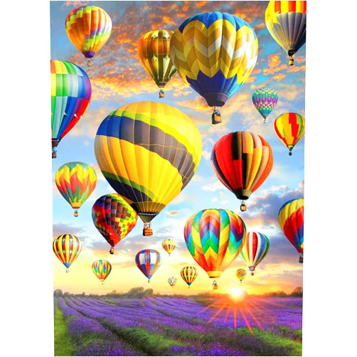 Cobble Hill Puzzle Company Ltd. Cobble Hill 1000 Piece Puzzle - Hot Air Balloons - Sample Poster Included