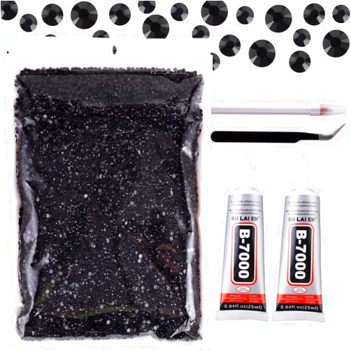 ISYINGTW 30000Pcs 4mm Black Resin Flatback Rhinestone, Jelly Resin Non-Hotfix Rhinestones for Crafts DIY Design, Tumblers, Clothes, Makeup, Nail Art