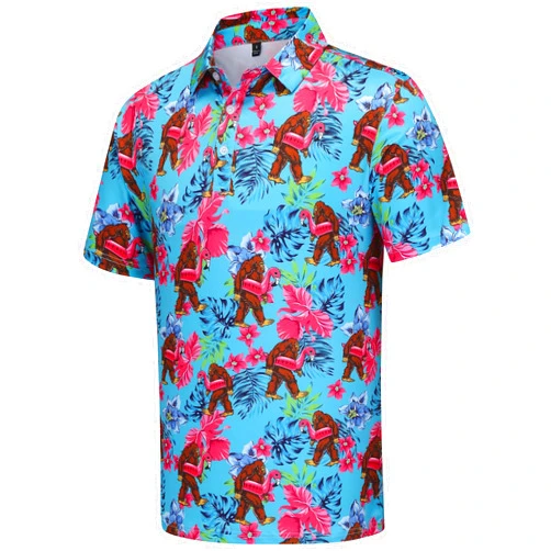 ANNCED Men's Golf Polo Shirts Funny Golf Shirts for Men Performance Moisture Wicking Quick Dry Athletic Short Sleeve Shirts