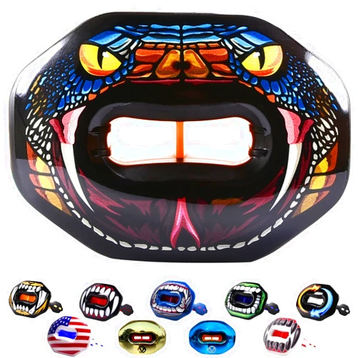 Oral Mart Football Mouth Guard with 3D LipFit Design - Instant Fit Cool Lip Guard Mouthpiece for Braces - No Boil Mouthguard with Maximum Breathing Channel (Detachable Helmet Strap Included)