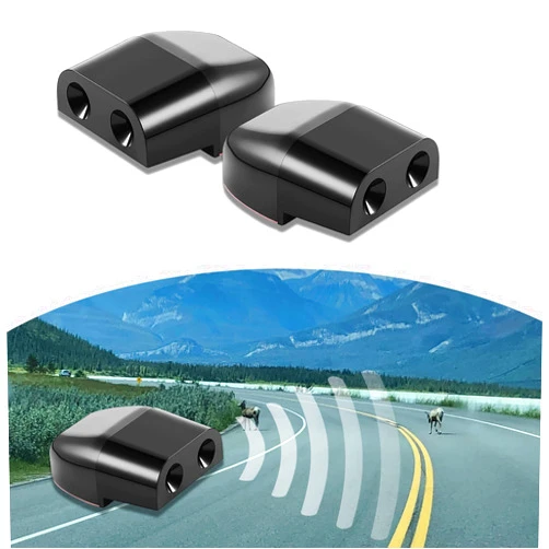 Deemars 2 Pack Deer Whistles, Deer Whistles Warning Device, Deer Whistles for Vehicles with Rubber Pads, Save a Deer Whistles Deer Warning Devices, Deer Whistles Warning Device for Cars Cars and Motorcycles