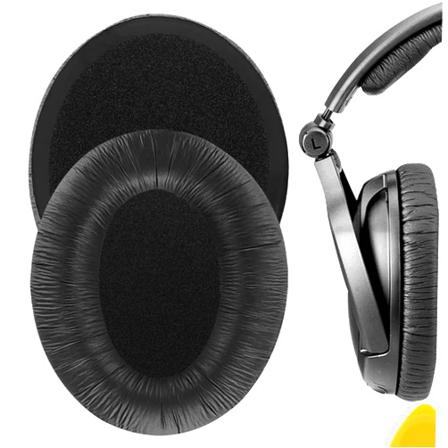 Geekria QuickFit Leatherette Replacement Ear Pads for Sennheiser PXC350, HD380/ 380PRO, PC350/ 350 SE, PXE350, HME95/ C250 Headphones Ear Cushions, Repair Parts (Black)
