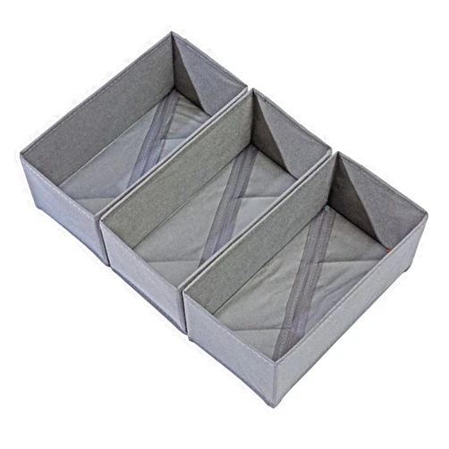 Bructhun Sock Drawer Organizer Set of 3 Storage Boxes, Underwear Organizer Dividers, Dresser Drawer Dividers for Clothes, Closet Cabinet Organizer for Bra Ties Leggings