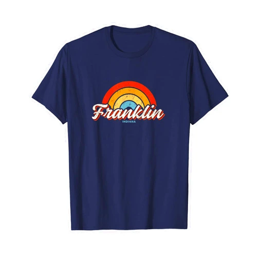 Vintage Franklin IN Shirts & Retro Tees Franklin Indiana IN Vintage Rainbow Retro 70s T-Shirt
