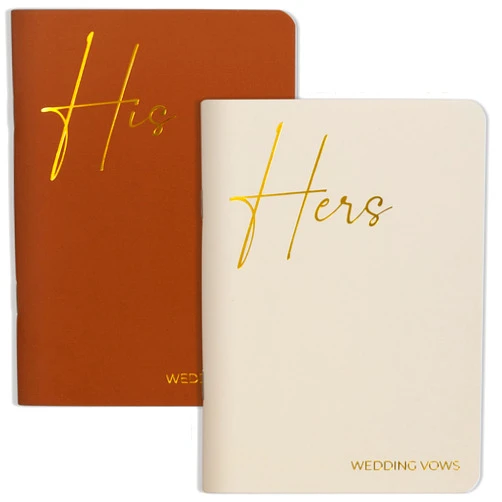 ZICOTO Elegant Vow Books With Gold Foil Lettering For Your Wedding - Perfectly Sized His and Hers Vow Books With Plenty Of Pages To Write Whatever is on Your Heart - A Beautiful Addition For The Wedding Day
