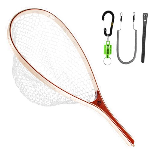 SF Fly Fishing Landing Net Soft Rubber Mesh Trout Net Catch and Release Net