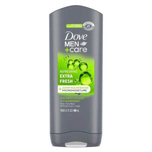 DOVE MEN + CARE Body Wash and Face For Fresh, Healthy-Feeling Skin Extra Fresh Cleanser That Effectively Washes Away Bacteria While Nourishing Your 13.5 oz