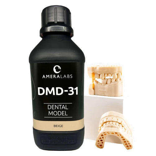 AmeraLabs DMD-31 3D Printer Resin for High Dimensional Accurate & Stable Dental & Study Models with Low Shrinkage, Low Odor 3D Printing Liquid for 4K/8K/12K LCD/DLP/SLA 3D Printers