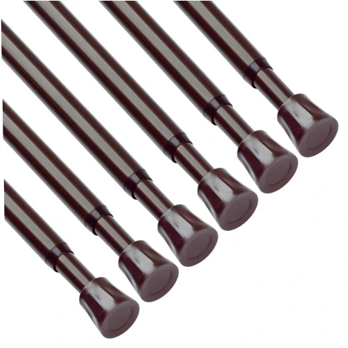TYRON TYRON TYRON 6Pcs Spring Tension Curtain Rods for Windows 28 to 48 Inch, Bronze Adjustable Extendable Small Tension Rod No Drill, Room Divider Doorway Curtain Tension Rod