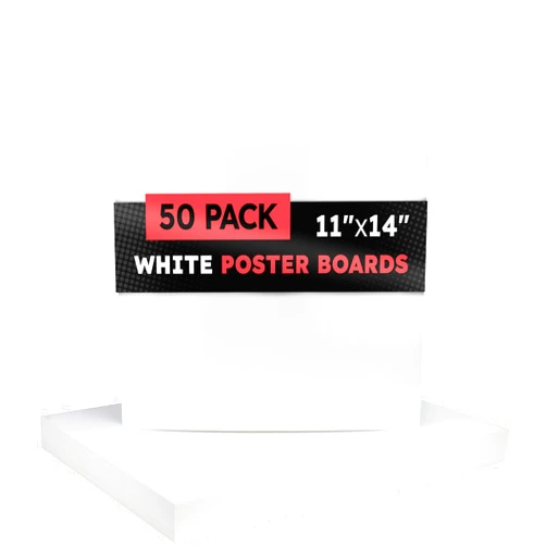 Hygloss Medium Poster Board 11x14 - 50 Count Bulk Pack - 10 Pt. Thickness White Poster Board Paper for Projects, Presentations, Displays, Signs, Crafts - Blank Posterboard Multipack 11