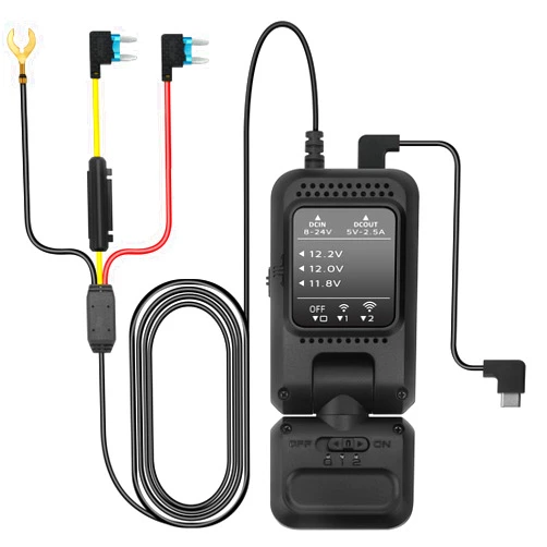 ZYEIPO Dash Cam Hardwire Kit USB C Port,with Dual-Chip 360° Radar Sensor for 24H Parking Mode Dashcam, Dashboard Camera Car Charger Cable Kit 12V- 24V to 5V w/Fuse Kit, Low Voltage Protection