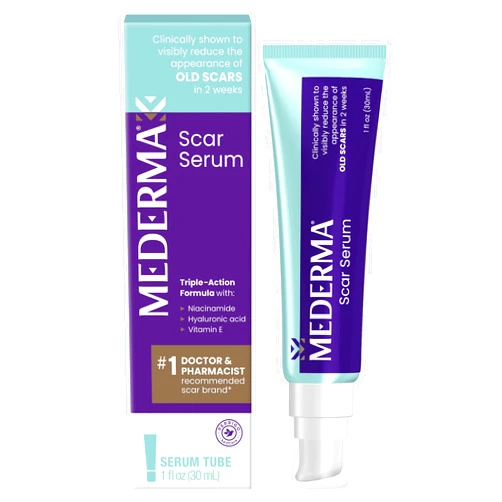 Mederma Scar Serum – Triple-Action Formula with Vitamin E, Hyaluronic Acid & Niacinamide – Clinically Shown to Reduce Old Scars, 1 Fl. Oz.